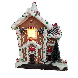 Kurt Adler 14" Battery-Operated Light-Up Gingerbread House Table Piece